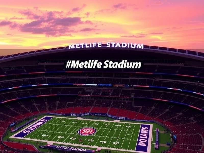 Aerial view of MetLife Stadium showing the entire complex