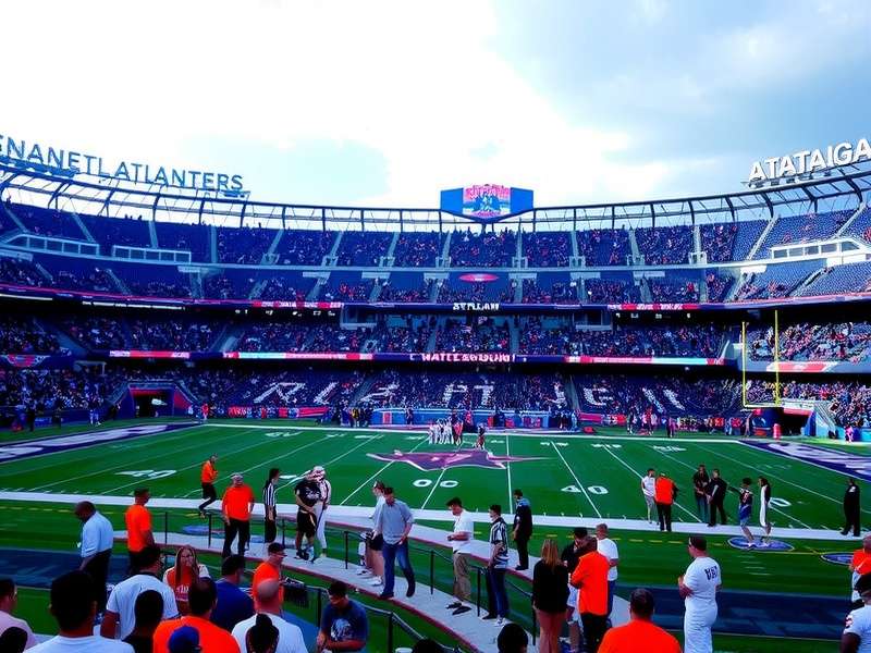 Exterior view of MetLife Stadium showing its metallic facade and large video boards