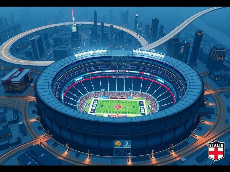 Interactive 3D MetLife Stadium seating map with highlighted sections and amenities