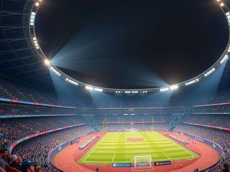 Panoramic view of Mercedes-Benz Stadium Atlanta with its iconic roof open