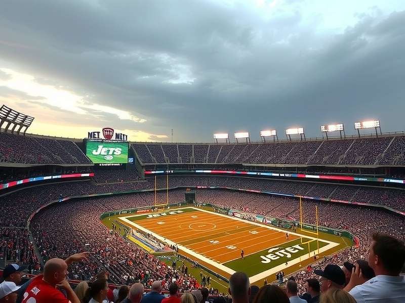 Aerial view of MetLife Stadium on a game day