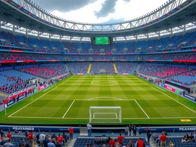 Aerial night view of a fully lit MetLife Stadium