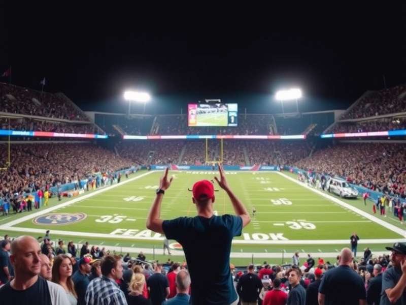 Aerial view of MetLife Stadium on a sunny game day