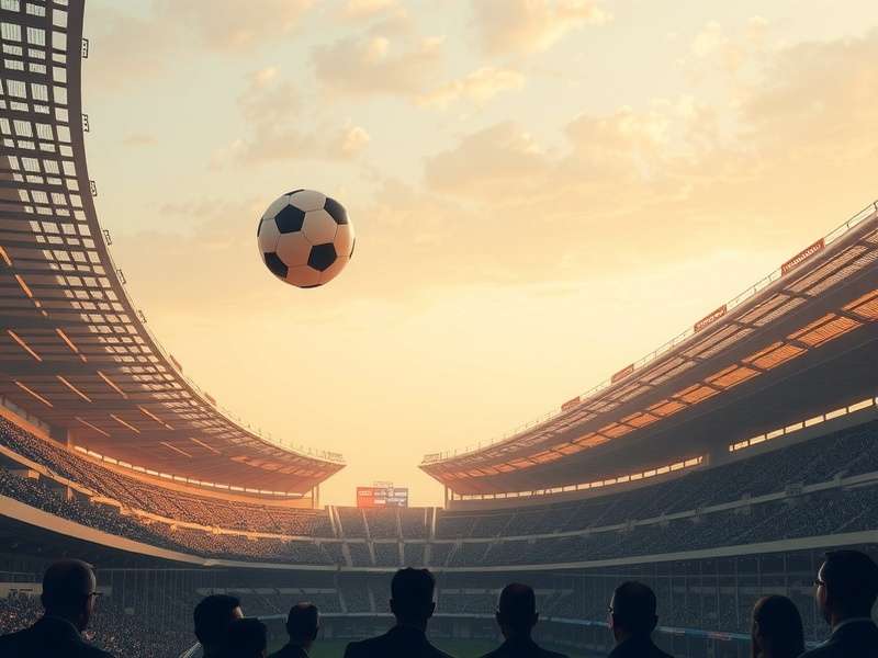 Aerial view of MetLife Stadium showing its full oval shape and parking lots