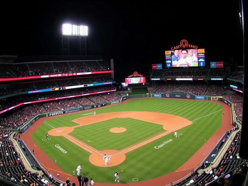 MetLife Stadium during a night game with vibrant lights