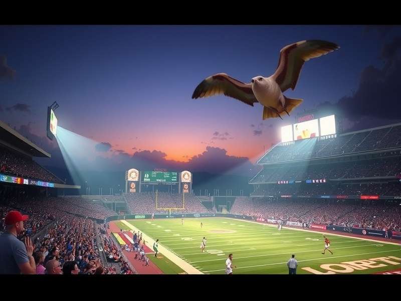 Panoramic view of MetLife Stadium on a game day, filled with fans