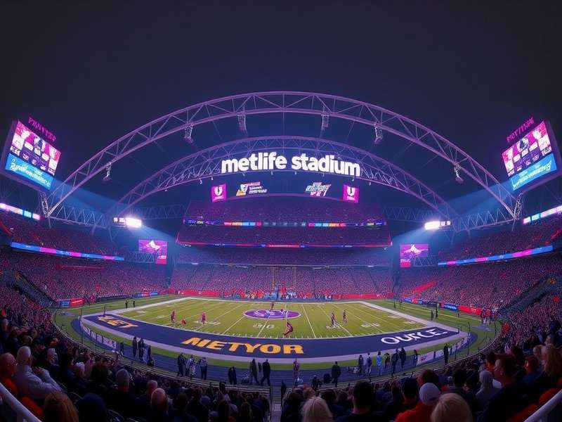 MetLife Stadium during a night game with full crowd