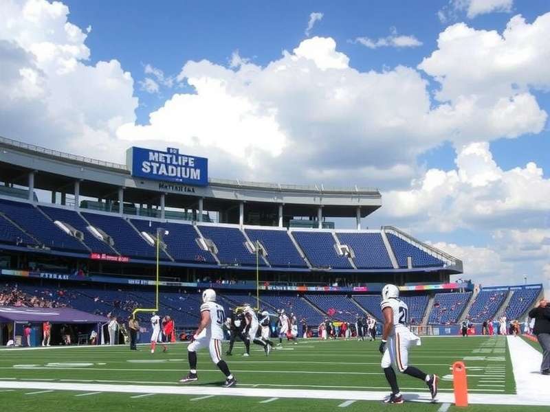 Aerial view of MetLife Stadium during a night game