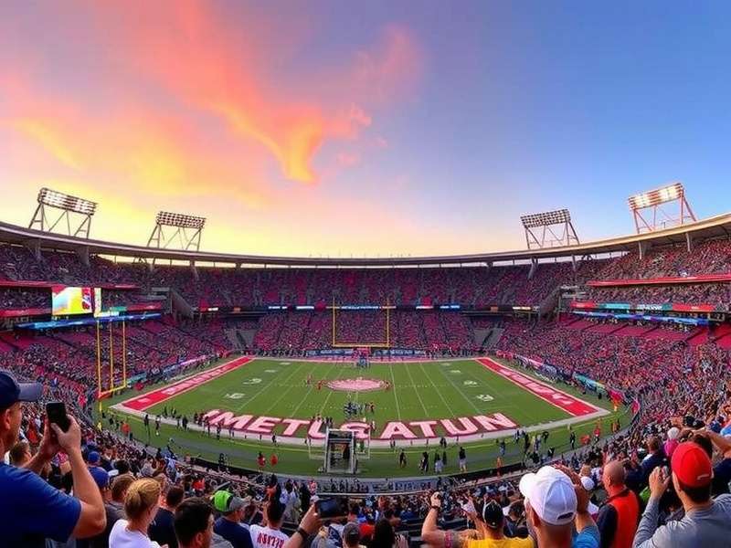 Aerial view of MetLife Stadium showing full seating bowl