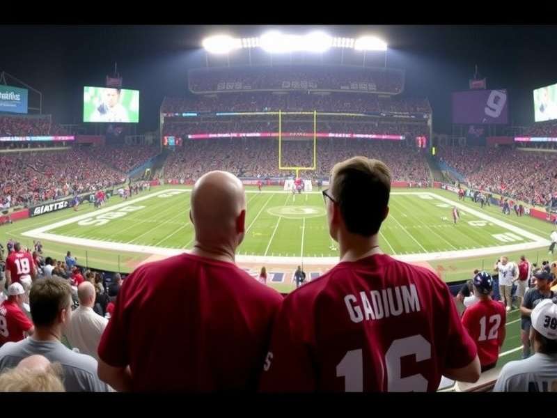 Aerial view of MetLife Stadium during a New York Giants night game