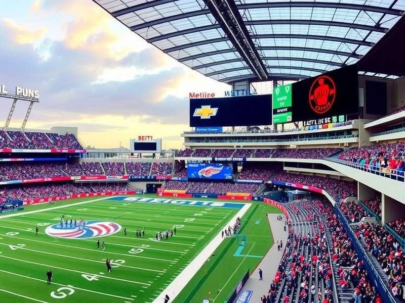 Luxurious interior of a modern suite at MetLife Stadium showing comfortable seating and a view of the field