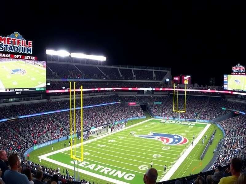 Aerial view of MetLife Stadium parking lots on game day