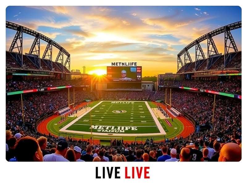 Massive concert stage being set up on MetLife Stadium field