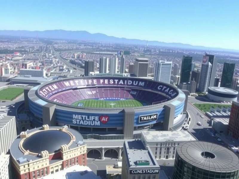 Aerial view of MetLife Stadium in East Rutherford, New Jersey