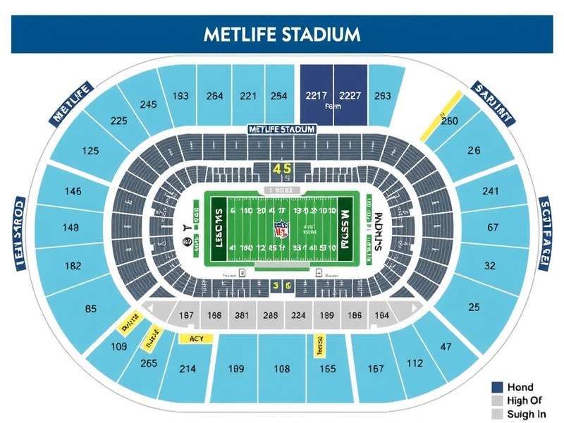 MetLife Stadium seating chart overview showing sections and levels
