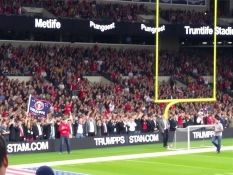 MetLife Stadium filled with crowd during evening event