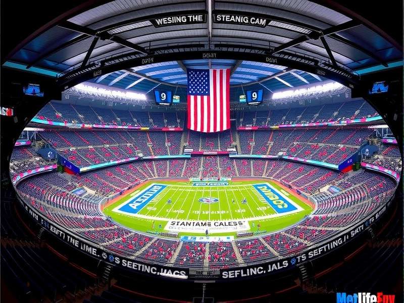 MetLife Stadium aerial view showing seating bowl