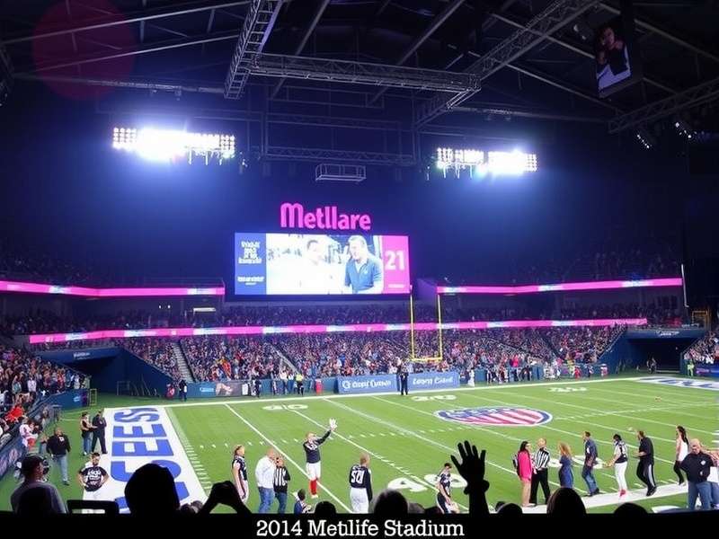 MetLife Stadium filled with concert lights and cheering crowd during a night show