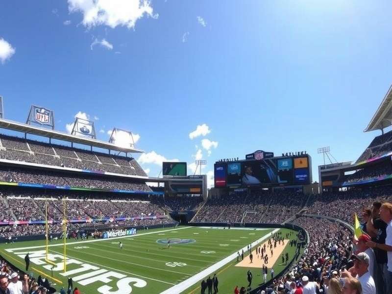 Aerial view of MetLife Stadium packed with NFL fans on game day
