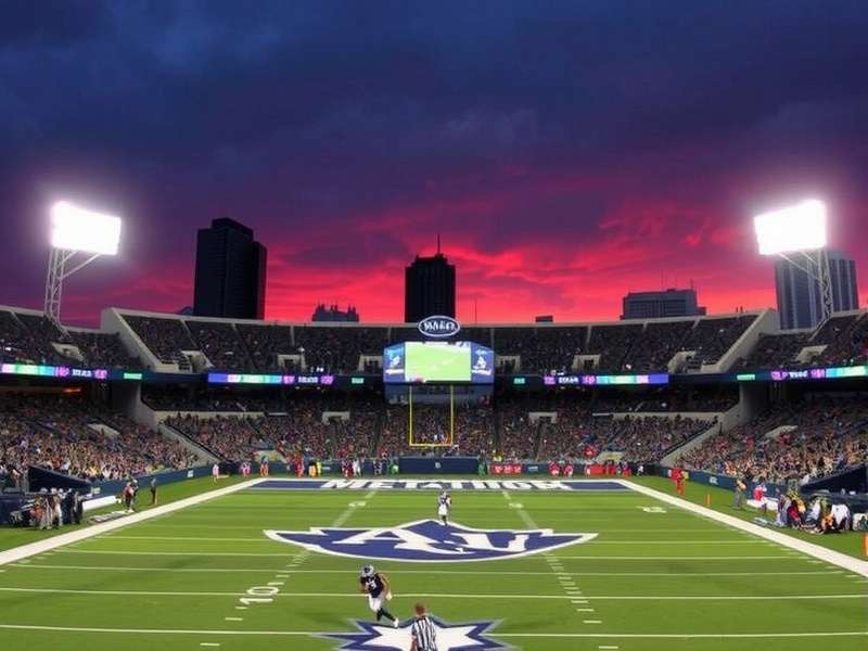MetLife Stadium illuminated at night with floodlights and crowd energy