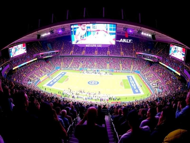 MetLife Stadium field with Giants and Jets branding, showcasing the shared home of both NFL teams