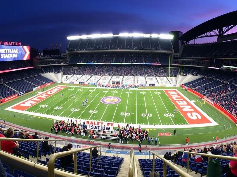 Aerial view of MetLife Stadium in East Rutherford, New Jersey on event day