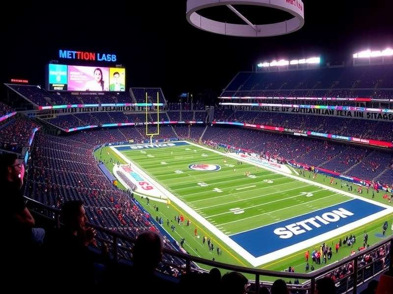Panoramic view from Section 140 at MetLife Stadium showing the field and lower bowl