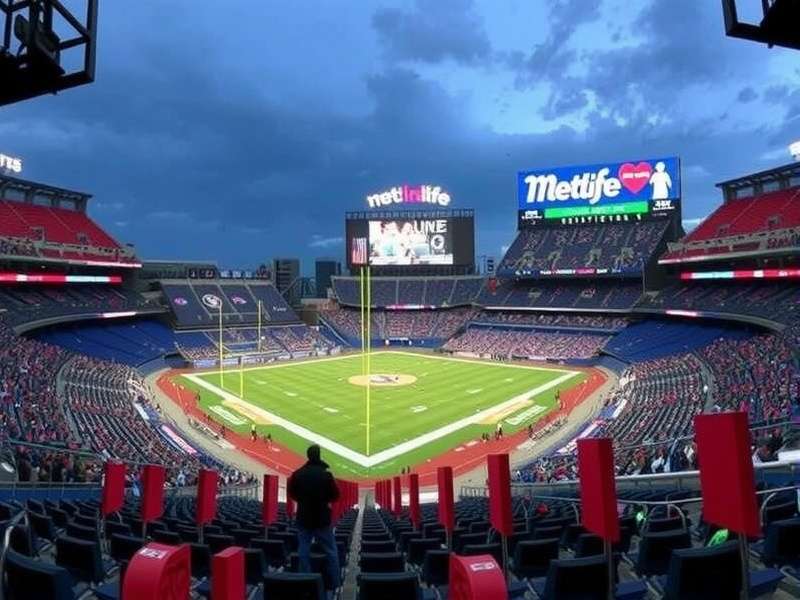 MetLife Stadium aerial view showing full seating bowl and architecture
